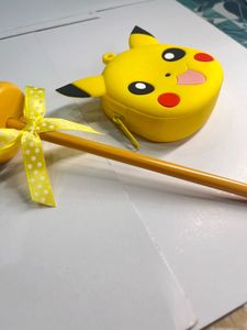 burger ball pen And Pikachu Themed Pouch