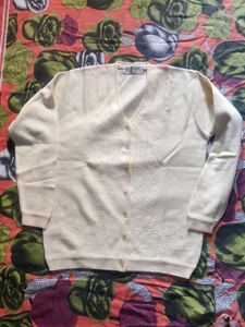 Vintage Cream Cardigan in woolen style 👘