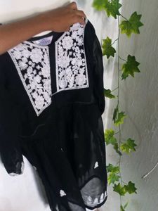 New Black Chikankari Kurti