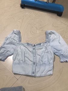 Cute Blue Crop Top