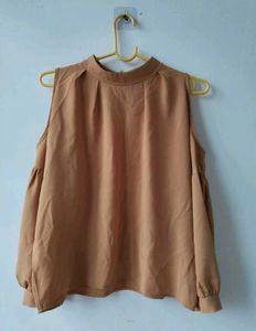 Cold Shoulder Mock Neck Top