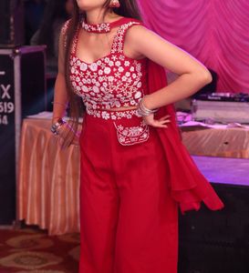 Pearl Work Red Sharara