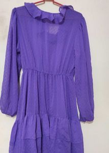 Purple single piece midi dress