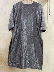 Grey Embellished Kurti