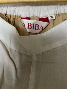 BIBA Beige &amp; White Layered Palazzo (xl)