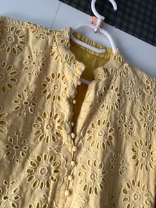 Yellow Embroidered Top