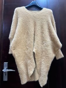 Stylish Beige Knit Tunic Top