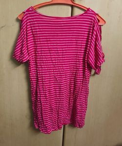 Striped Cold Shoulder Top