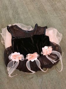 Black &amp; Pink Flower Girl Dress