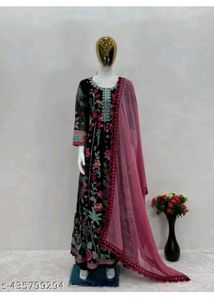 Fancy Gown Suit With Dupatta And Pant