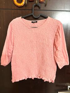 Peach Textured Top