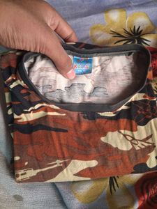 Brown Camo Printed T-Shirt - Kamal (XXL)