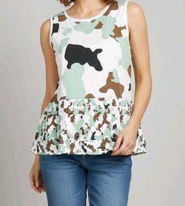 Camouflage Print Peplum Top