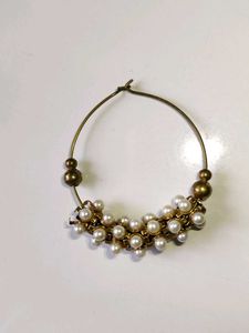 Pearl Beaded Hoop Earrings