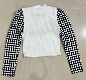 Checkerboard Sleeve Top