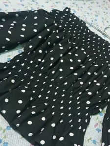 Polka Dot Long Sleeve off Shoulder Top