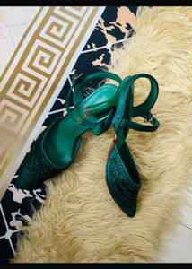 Green Heeled Sandals