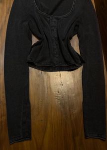 ZARA charcoal  Long Sleeve Top