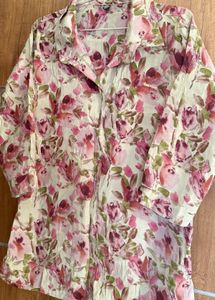 Floral Print Button-Down Top