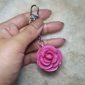 Pink Flower Keychain