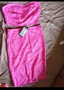 Tokyo Talkies Pink Strapless Co-Ords