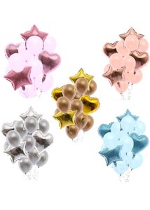 10 pcs 18inch pink gold  heart foil balloons
