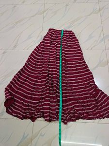 Striped Maroon Skirt