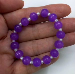 Trendy Handmade Beaded Purple Bracelet