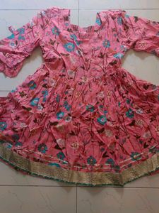 Pink Floral Kurta Set