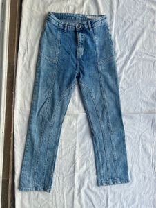 High Waist Straight Fit Denim Jeans