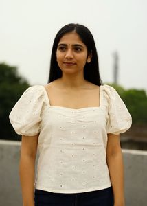 White Hakoba Puff Sleeve Top