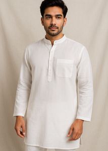 Men's White Kurta | 42 Inch | Chest - 56 In