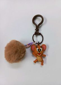 Jerry Mouse Keychain with Pompom