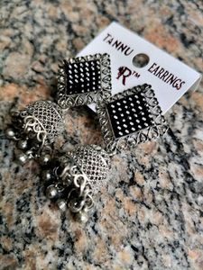 Silver Jhumka Earrings