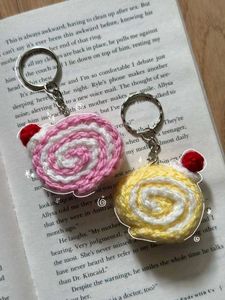 Crochet Swiss Roll Keychains