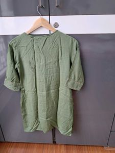 41) Olive Green Jaipur Kurti Top - Size M