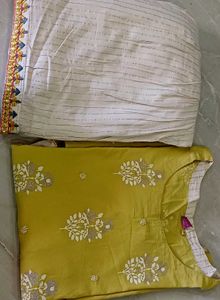 Olive Green Embroidered Kurti