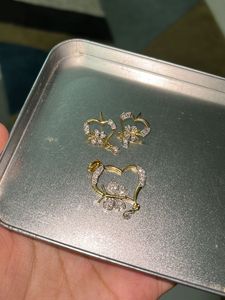 Set Of Heart Shaped Dollar &amp; Earrings