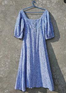 Blue Ditsy Print Dress