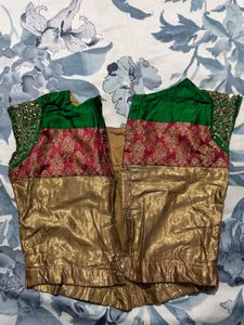 Green &amp; Gold Indian Lehenga Choli Set