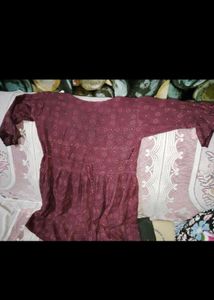 cords set Maroon Dress with Subtle Details