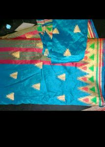 Elegant Blue Saree unused with blouse p