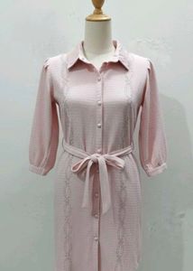 Elegant Pink Shirt Dress