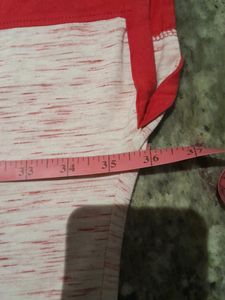 &#34;Paris&#34; Printed Pink &amp; Off White T-shirt, Size - S
