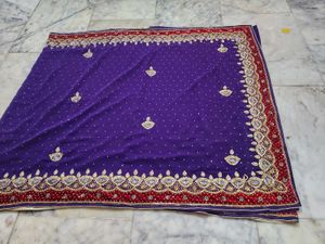 Diya bati stone work saree