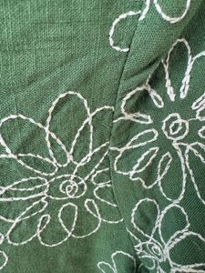 Green Floral Embroidered Dress (short)