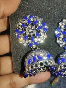 Blue Jhumka Earrings