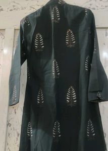 Pure Linen Hand Block Printed Long Jacket