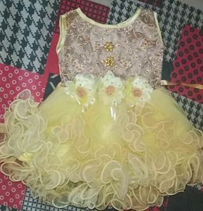 Fancy Yellow Party Dress