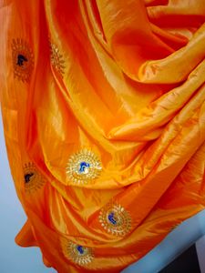 Peacock 🦚 Embroidery Lite Weight Saree